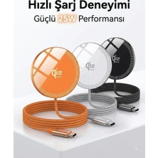 Store Manyetik Kablosuz Şarj Cihazı Compatible With Magsafe, 25W (Siyah)