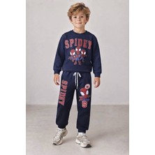 Yiğit Butik Erkek Çocuk Spidey Baskılı Sweatshirt Jogger Pantolon Alt Üst Takım