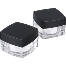 Store 5 ml Krem Kavanozu,kozmetik Kutusu, Siyah Kapaklı Akrilik Krem Kutusu 2 Li Set,beyaz