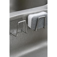 Store Yapışkanlı Paslanmaya Dayanıklı Metal Askılık Süngerlik Kesme Tahtası Tutucu Çok Amaçlı Duvar Askısı