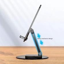 Store HT-A10 Masaüstü Telefon Tablet Tutucu Stand Taşınabilir Portatif Metal Taban 360 Derece Dönebilir
