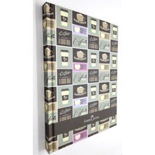 Store A5 Sert Kapak Tarihsiz Çizgili Ajanda Defter, 120 Yaprak, Nostaljik Coffee