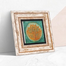 Store Lotus Çiçeği Taş Duvar Tablosu - Çerçeveli Taş Tablo - Dekoratif Duvar Sanatı - Modern Ev ve Ofis Duvar Dekoru K1-189