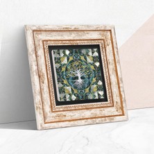 Store Hayat Ağacı Taş Duvar Tablosu - Çerçeveli Taş Tablo - Dekoratif Duvar Sanatı - Modern Ev ve Ofis Duvar Dekoru T1-238