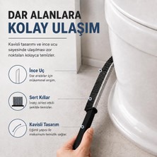 Store Dar Alan Temizleme Fırçası - 2 Adet Siyah Ince Uçlu Sert Kıllı Derz Fırçası - Pencere Rayı Lavabo Musluk Klima Filtre Klavye Kapı Kanalı Banyo Mutfak Temizlik Seti