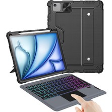 Store iPad Air 11" (M2, 2024) Kılıf Çıkarılabilir Klavye, iPad Pro 11 (1./2./3. Nesil) ve Air 5./4. Nesil Sağlam Klavye Kılıfı, 7 Renkli Arkadan Aydınlatmalı, Izleme Dörtgeni, Portre/manzara Modları