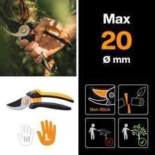 Store Bypass L Bahçe Makası, Masif, P341, Taze Dallar ve Çalılar Için, Yapışmaz Kaplama, Paslanmaz Çelik Bıçaklar, Uzunluk: 20,5 Cm, Siyah/turuncu, 1057164