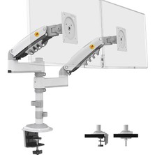 Store North Bayou Nb H180 17-27" Çift Kol 2-9 kg Amortisörlü Monitör Standı (Beyaz)