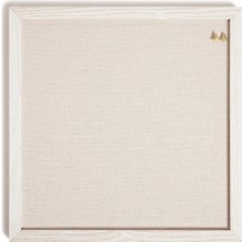 Store Rustik Keten Bülten Tahtası, 35,56 cm x 35,5 Cm, Beyaz Ahşap Stil Çerçeve, Endüstriyel Sınıf Sabitleme Yüzeyi, Itme Pimleri Dahil