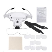 Store Büyüteç Gözlük Tipli Kafa Mercek Lup LED Işıklı 5 Camlı GNSRKFAZ3296