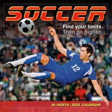 Store Futbol 2025 Duvar Takvimi, 16 Aylık Spor Takvimi, 30,48 cm x 30,48 cm