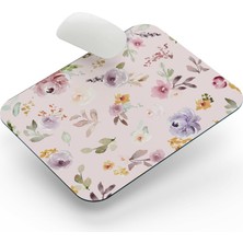 Store Pastel Çiçekler Pembe Zemin - Dikdörtgen Mouse Pad, 17,5 cm x 19,50 cm