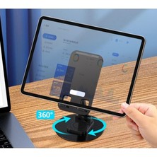 Store Katlanabilir Telefon ve Tablet Tutucu Stand, 360 Derece Dönebilen Ayarlanabilir Masaüstü Tel Tutucu