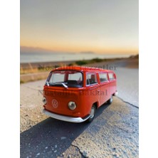 Nostaljik Lezzetler Nostaljik Kırmızı Volkswagen Type 2 ( 1/32 Ölçek ) Metal Çek Bırak Kapılar Açılır Model Araba