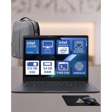 Asus Expertbook B3 Core Ultra 5 (225H) 24 GB Ram 512 GB SSD IPS Panel 14" Wuxga Freedos + Tekden Çanta B3405CCA-LY3182WTKD68