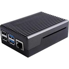 Lexroo Raspberry Pi 4 Alüminyum Muhafaza Kutusu (Soğutmalı) - Siyah