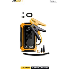 Jetvolt 4'ü 1 Arada Akü Takviye Cihazı, Hava Kompresörü ve Powerbank - Sarı