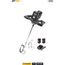 Jetvolt 21V Çift Akülü Şarjlı Harç Boya ve Alçı Karıştırıcı - Siyah