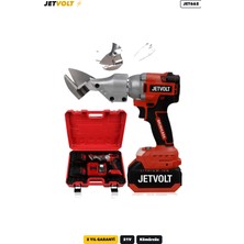 Jetvolt 21V Şarjlı Metal, Tel ve Sac Kesme Makası - Kırmızı