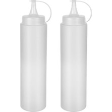 2 Adet Sos Şişesi 700 ml Plastik Yağlık Sirkelik Ketçap Mayonez Sızdırmaz Sosluk Yağdanlık