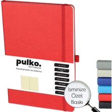 Lexroo Notebook Not Defteri, 16X24CM, Termo Deri, 224 Sayfa, Çizgili, 041, Kırmızı