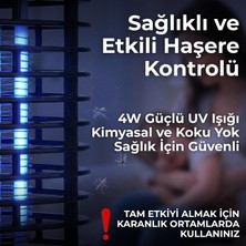 Lexroo 4W Elektrikli Sinek Öldürücü - 40M² Etkili Uv Lambalı Sivrisinek Kovucu, Kimyasal Içermez, Sessiz Çalışma, Iç Mekan ve Balkon Kullanımı, Siyah