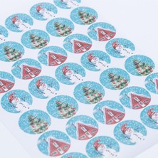Lexroo Sticker, Renkli Yılbaşı Figürleri, 3 Cm, 350 Adet