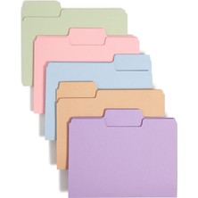 Lexroo Supertab Dosya Klasörü, Büyük Boy 1/3 Kesim Tab, Mektup Boyutu, Çeşitli Pastel Renkler, Kutu Başına 100 (11961)
