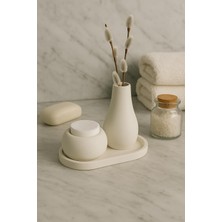Lexroo 3 Parça El Yapımı Masaüstü Organizer Set – Minimalist Kalemlik, Mumluk ve Tepsi – Modern Masa Dekoru