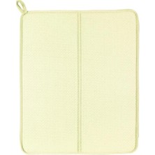 Lexroo Bulaşık Kurutma Matı Tezgah Üstü Bulaşık Suyu Emici 44X33CM Kurutucu Bulaşık Altlığı (Krem, 17CMX13CM)