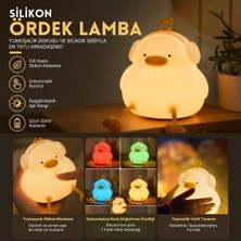 Mayf Vurmalı 7 Renkli Silikon Ördek LED Masa Lambası, Müzisyen Tasarımlı, Dokunmatik Renk Değiştiren Dekoratif USB Gece Lambası (5332)