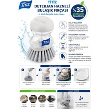 Lexroo Titiz Deterjan Hazneli Bulaşık Fırçası, Basmalı Sıvı Deterjan Hazneli Mutfak Temizlik Fırçası, Ergonomik Tasarım Hijyenik ve Uzun Ömürlü, Tencere, Tava, Tabak, Çok Amaçlı Temizlik Fırçası
