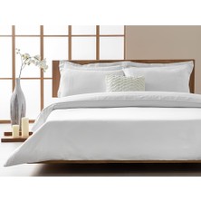 Lexroo Modello Pamuk Saten Nakışlı King Size Nevresım Takımı 240X260 cm Beyaz