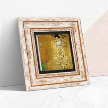 Lexroo Gustav Klimt Adele Bloch-Bauer'in Portresi Taş Duvar Tablosu - Çerçeveli Taş Tablo - Dekoratif Duvar Sanatı - Modern Ev ve Ofis Duvar Dekoru T1-274