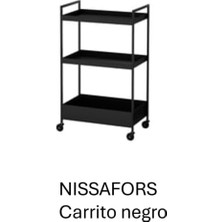 Nissafors Yardımcı Arabası Siyah 19 7/8X11 3/4X32 5/8 203.997.77