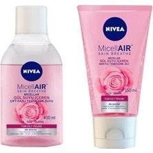 Gül Suyu Içeren Makyaj Temizleme Jeli 150 ml + Gül Sulu Çift Fazlı Makyaj Temizleme Suyu 400 ml