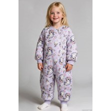 Begi Kız Çocuk Uyku Tulumu Sevimli Unicorn & Şato Desenli 2-8 Yaş , Lila