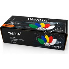 Store 50 Adet Mix Renkli Gece Lambası Ampul E14 - 10W C7