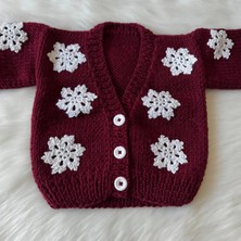 Crop Bebek Hırkası>çocuk Giyim>kar Tanesi>bebek Hediyesi>el Örgüsü