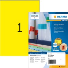 Khi-Zai 4401 Renkli Etiket Dın A4 210 x 297 Mm, 100 Yaprak, Kağıt, Mat Kendinden Yapışkanlı, Basılabilir, Kalıcı Yapışkan Renk Etiketi, 100 Yapışkan Etiket, Sarı
