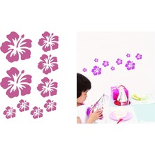 Khi-Zai Duvar Süsü (Sticker) Pembe Çiçekli Şeffaf Filmli Pvc