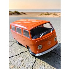 Nostaljik Lezzetler Nostaljik Turuncu Volkswagen Type 2 ( 1/32 Ölçek ) Metal Çek Bırak Kapılar Açılır Model Araba