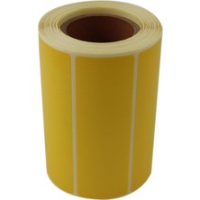 Khi-Zai Sarı Zemin Baskılı Kuşe Etiket 100MM x 30MM Ruloda 500 Adet 40MM Kuka Çapında Barkod Yazıcı Etiketi