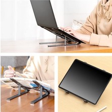 Store As-70 7 Kademeli Alüminyum Taşınabilir Laptop Notebook Tablet Standı Katlanabilir Portatif Macbook Metal Stant 10 Inç-16 Inç Uyumlu