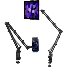 Store Masa Için T2 Ayarlanabilir Tablet Tutucu, Yatak Için Karbon Çelik Tablet Telefon Standı, Esnek Tablet Kol Kelepçesi iPhone 15 Pro iPad Kindle Galaxy Tab 4.6-12.9 Inç Cihazlarla Uyumlu