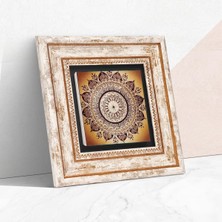 Khi-Zai Mandala Taş Duvar Tablosu - Çerçeveli Taş Tablo - Dekoratif Duvar Sanatı - Modern Ev ve Ofis Duvar Dekoru T1-228