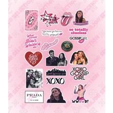 Khi-Zai Gossip Girl Xoxo Pink Pembe Temalı Laptop Tablet Telefon Ajanda Motor Araba Sticker Seti