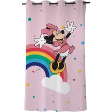 Store Disney Minnie Mouse Düz Pamuk Saten Hazır Perde, Çok Renkli, Tekli