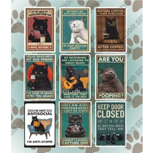 Khi-Zai Cats Kedi Meme Mizah Temalı Laptop Tablet Telefon Defter Sticker Seti 9 Adet