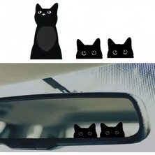 Khi-Zai Meraklı Kediler Desenli Sticker Etiket